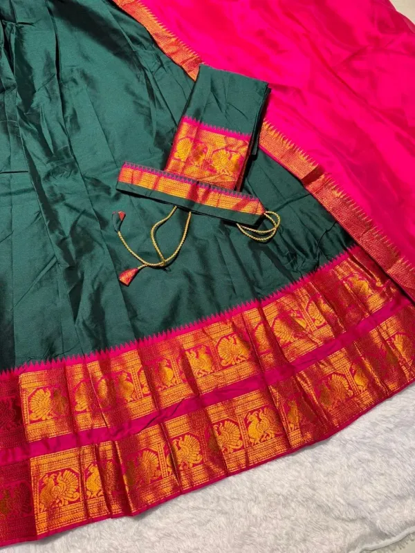 Narayan_Pattu_Lehenga_Is_A_Traditional_South_Indian_Ensemble_Crafted_From_Premium_Silk_Pattu_And_Distinguished_By_Intricate_Royal_Zari_Weaving