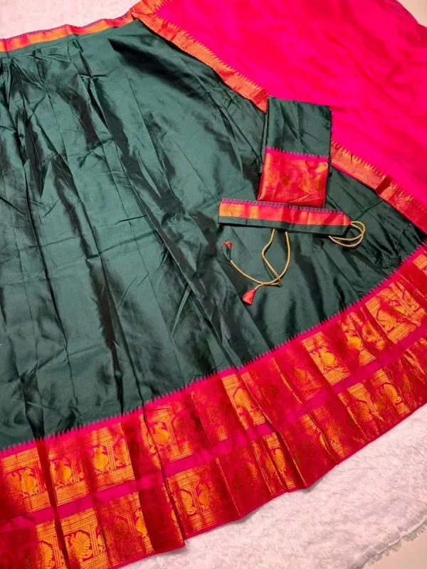 Narayan_Pattu_Lehenga_Is_A_Traditional_South_Indian_Ensemble_Crafted_From_Premium_Silk_Pattu_And_Distinguished_By_Intricate_Royal_Zari_Weaving