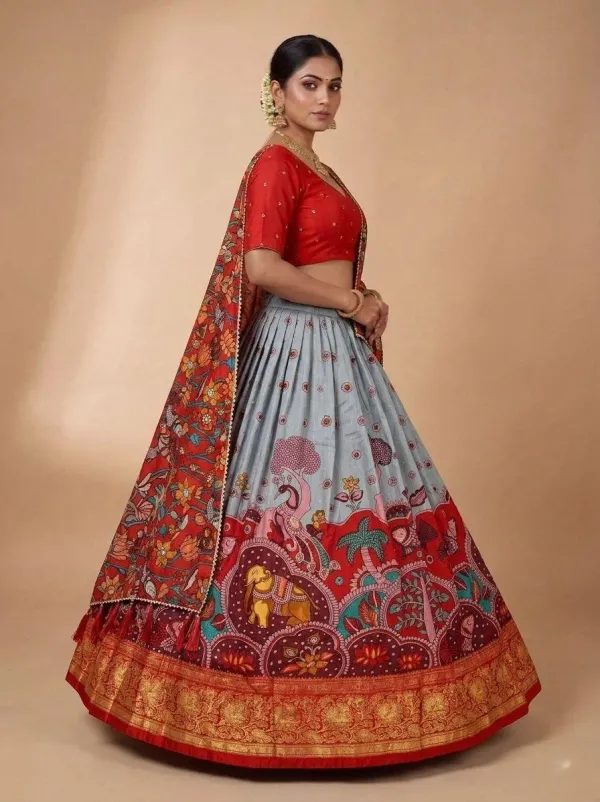 Grey_Color_Zari_Weaving_Work_Kanchipuram_Women_Lehenga_Choli