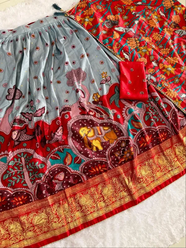 Grey_Color_Zari_Weaving_Work_Kanchipuram_Women_Lehenga_Choli