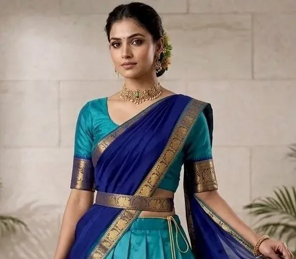 Traditional_Pattu_Half_Saree_Lehenga_With_Elegant_Ethnic_Styling_For_Women