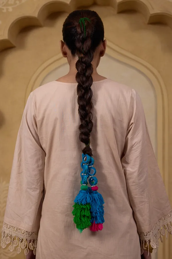 Blue_Cotton_Yarn_Mirror_Embellished_Hair_Parandi_For_Women