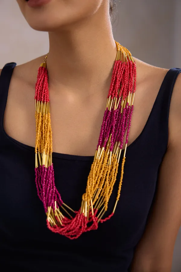 Multicolor_Beaded_Layered_Necklace_For_Women