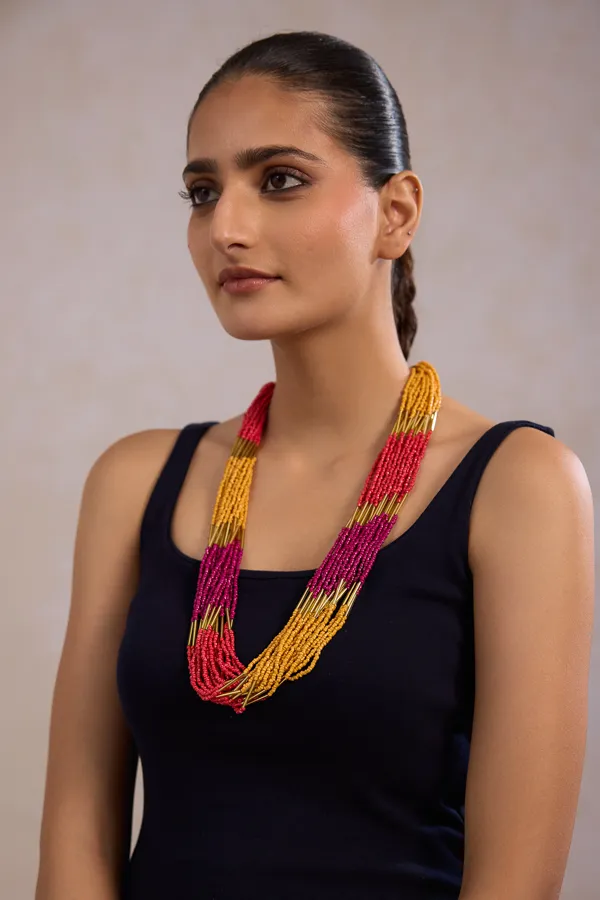 Multicolor_Beaded_Layered_Necklace_For_Women