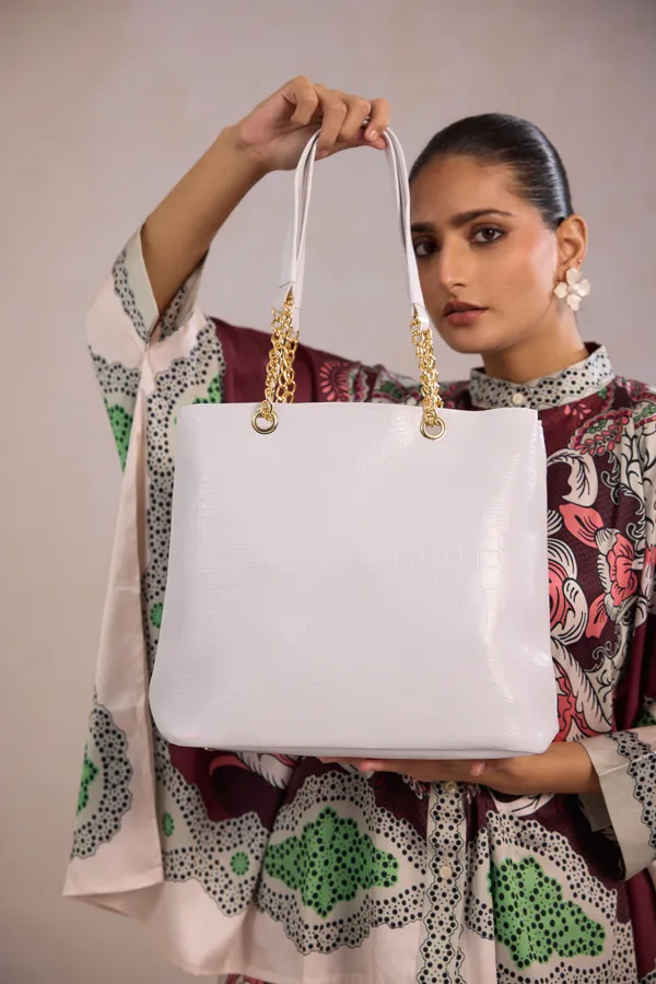 White_Pu_Leather_Tote_Bag_For_Women