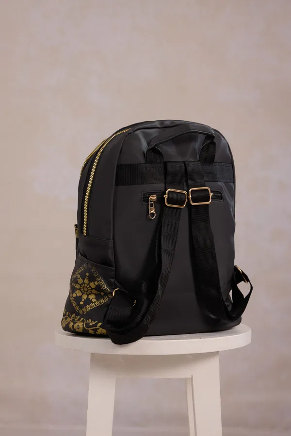 Black_Pu_Leather_Boho_Backpack_For_Women