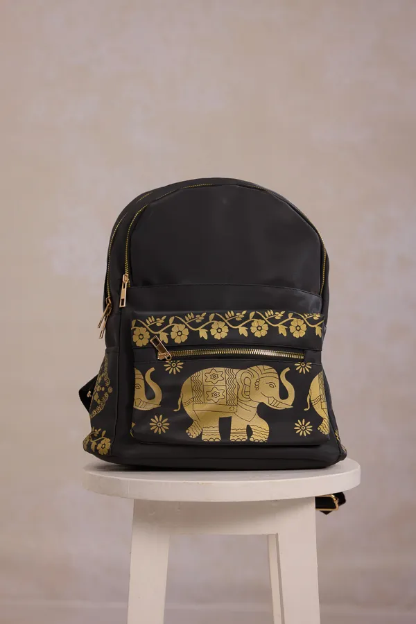 Black_Pu_Leather_Boho_Backpack_For_Women