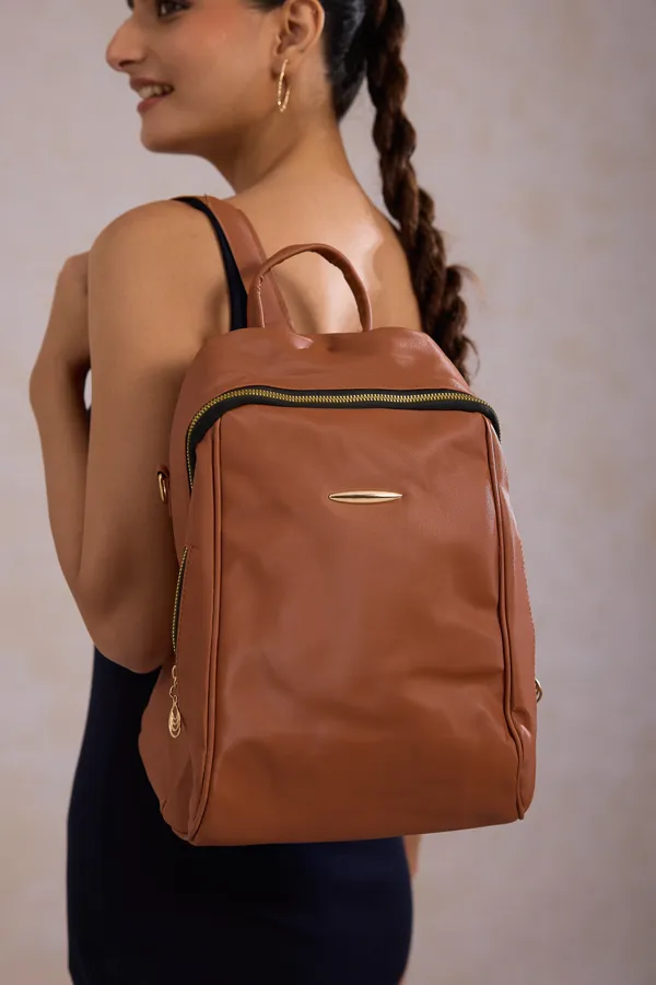 Rust_Pu_Leather_Boho_Backpack_For_Women