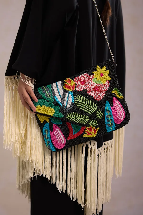 Black_Cotton_Beaded_Boho_Clutch_For_Women