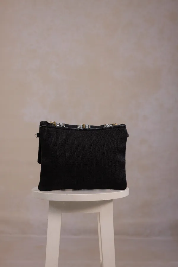 Black_Cotton_Beaded_Boho_Clutch_For_Women