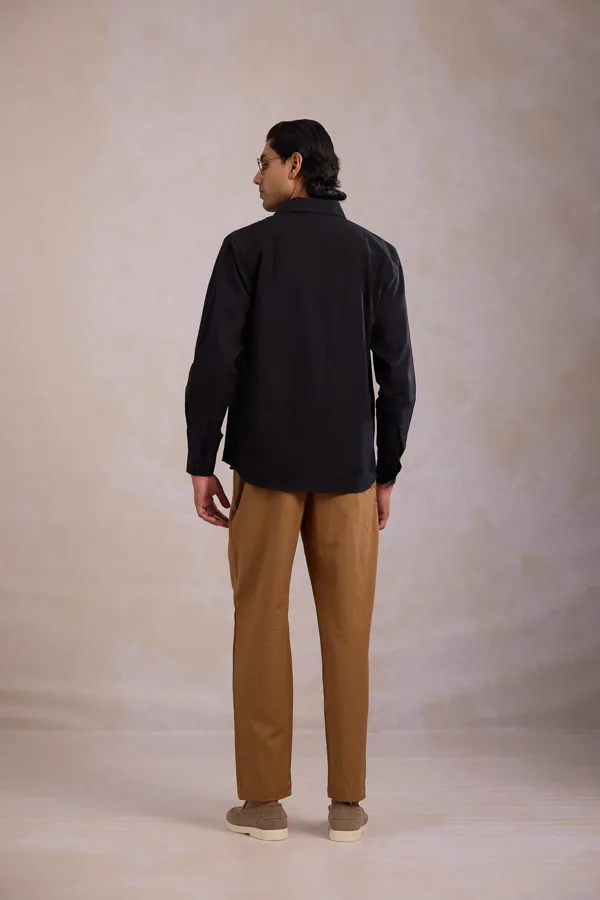 Black_Cotton_Linen_Relaxed_Fit_Shirt_For_Men