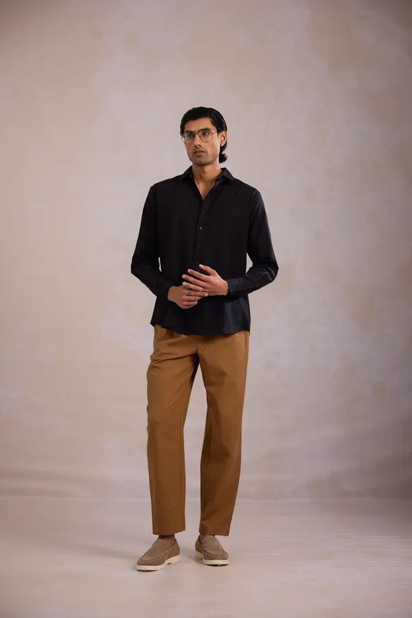 Black_Cotton_Linen_Relaxed_Fit_Shirt_For_Men