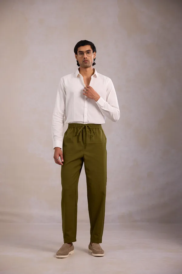 White_Cotton_Linen_Relaxed_Fit_Shirt_For_Men