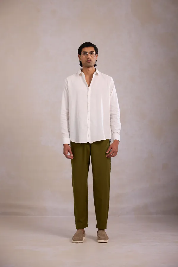 White_Cotton_Linen_Relaxed_Fit_Shirt_For_Men