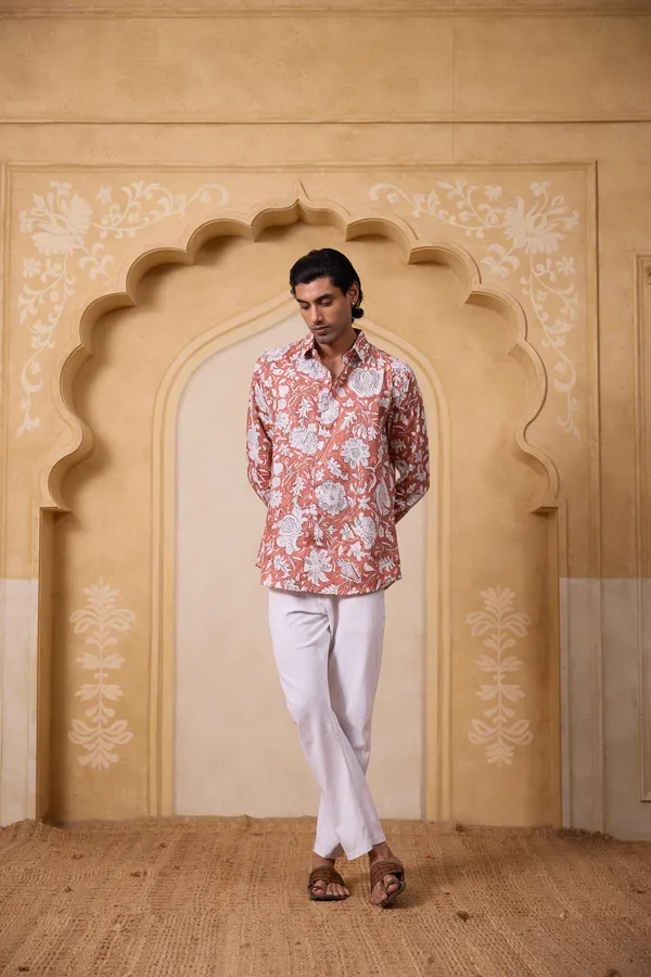 Peach_Cotton_Linen_Block_Print_Relaxed_Fit_Shirt_For_Men