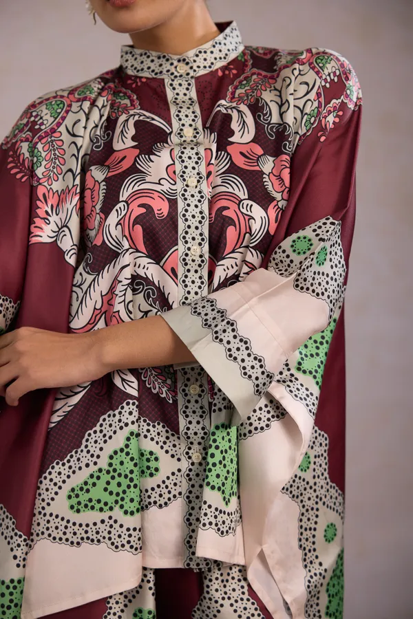 Multicolour_Roman_Silk_Kaftan_Style_Co-Ord_Set_For_Women