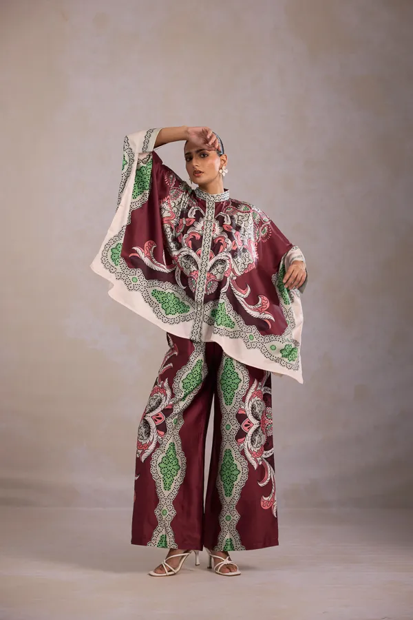Multicolour_Roman_Silk_Kaftan_Style_Co-Ord_Set_For_Women