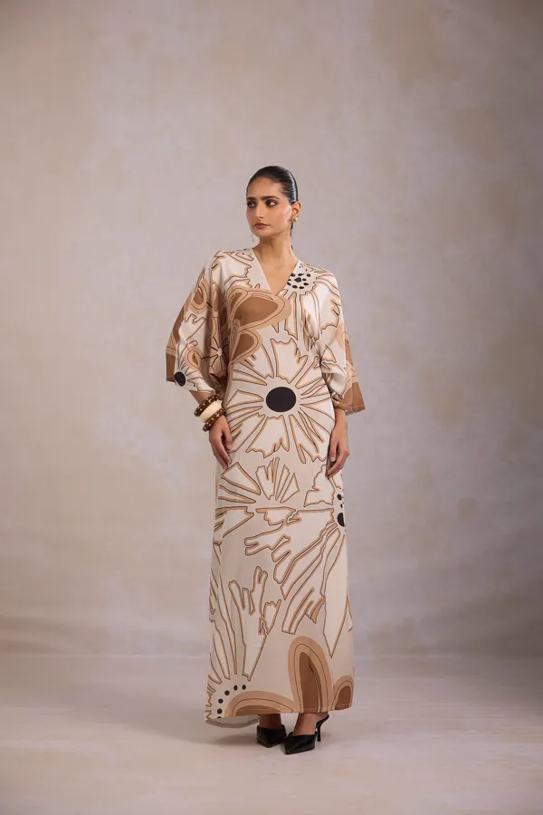 Beige_French_Moss_Relaxed_Fit_Kaftan_Dress_For_Women