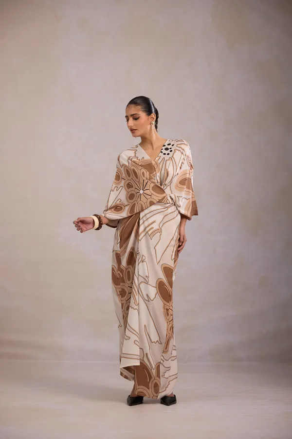 Beige_French_Moss_Relaxed_Fit_Kaftan_Dress_For_Women