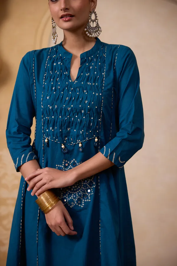 Blue_Cotton_Bandhani_Print_Anarkali_Suit_Set_For_Women