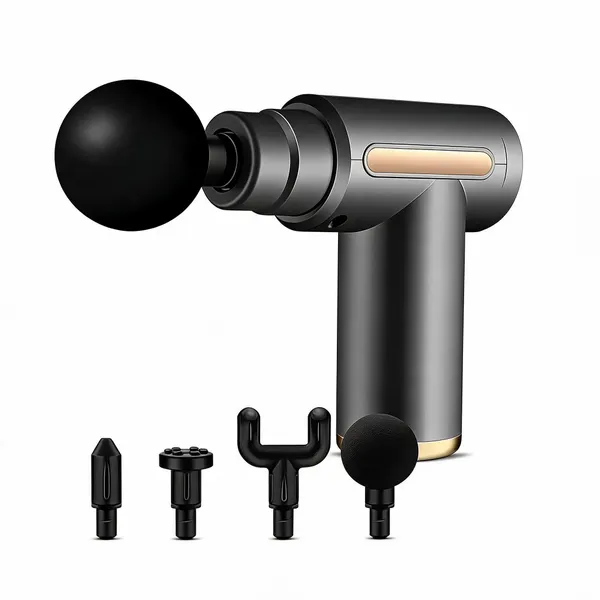 Black_Portable_Massage_Gun_Multiple_Attachments_Muscle_Recovery