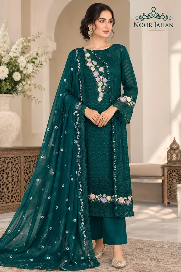 Teal_Embroidered_Straight_Suit_Set_for_Women