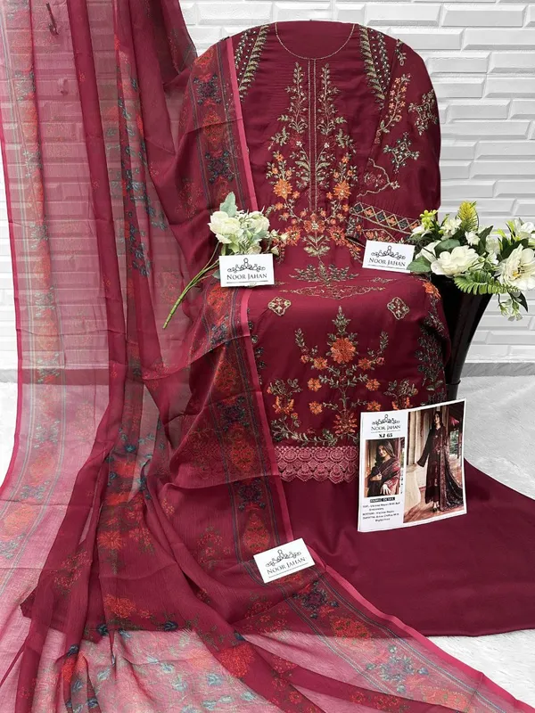 Maroon_Viscose_Rayon_Embroidered_Suit_Set_For_Women