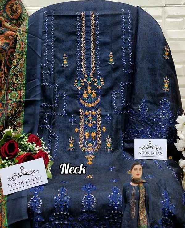 Navy_Blue_Cotton_Embroidered_Suit_Set_For_Women