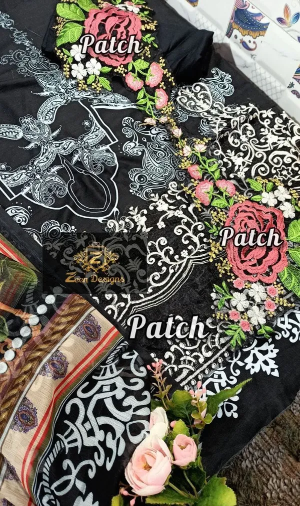 Black_Muslin_Cotton_Embroidered_Unstitched_Suit_Set_For_Women