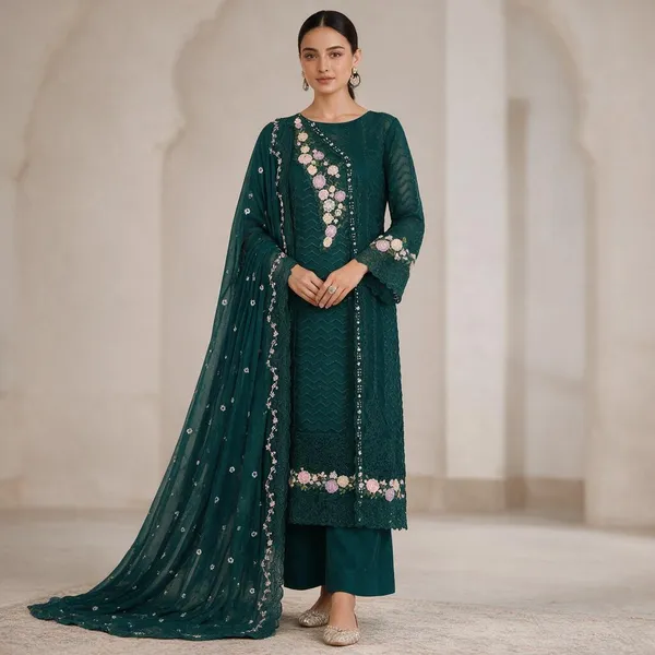 Teal_Muslin_And_Cotton_Embroidered_Straight_Suit_Set_For_Women