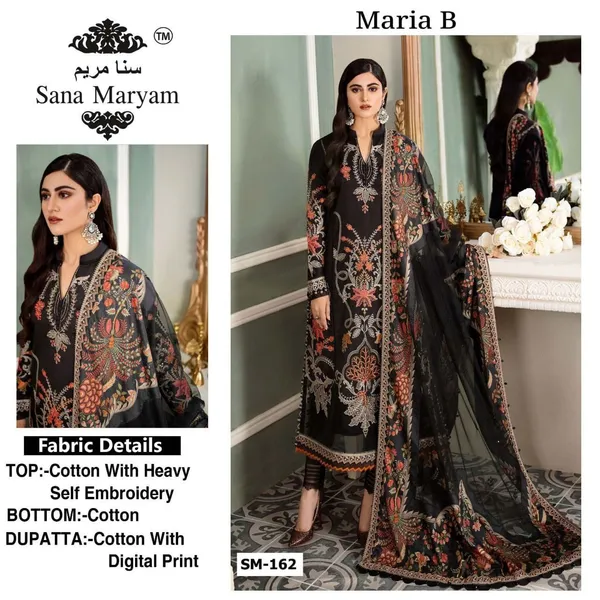 Black_Cotton_Embroidered_Suit_Set_For_Women