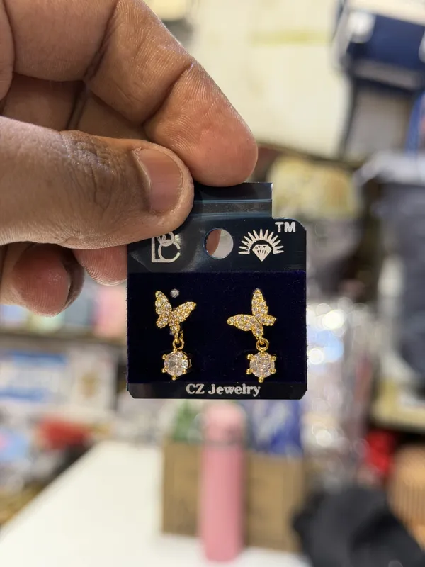 Raveena_Gold_Tone_Butterfly_Drop_Earrings_for_Women