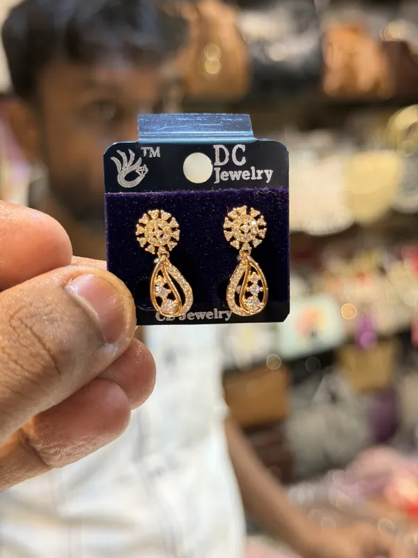 Bina_Gold_Tone_Floral_Drop_Earrings_For_Women