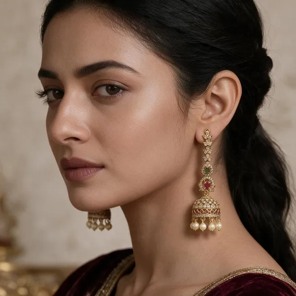 Rajshree_Gold_Tone_Kundan_Jhumka_Earrings_For_Women