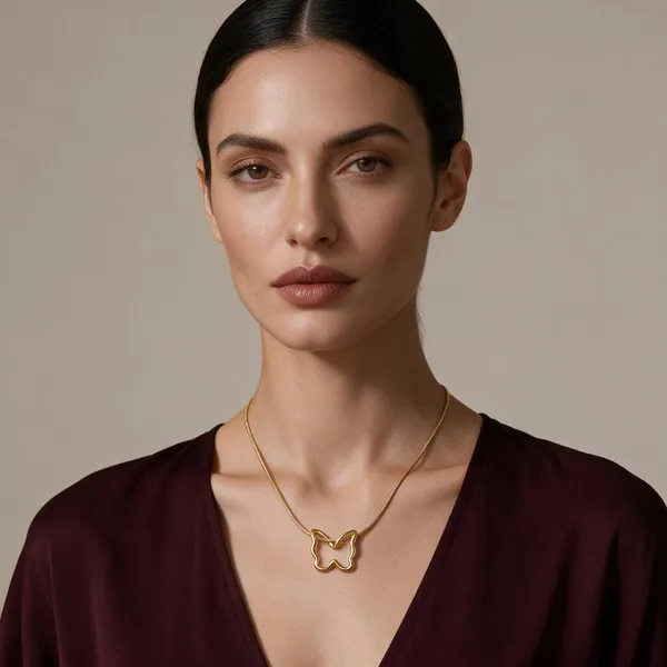 Siya_Gold_Tone_Butterfly_Pendant_Necklace_For_Women
