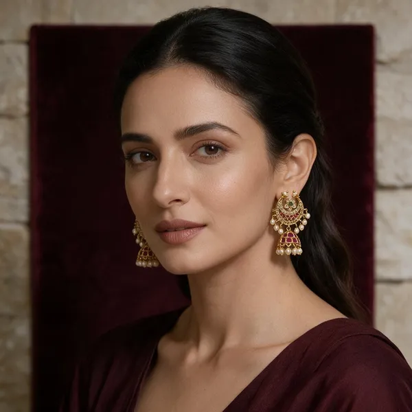Trisha_Gold_Tone_Stone_Studded_Jhumka_Earrings_For_Women
