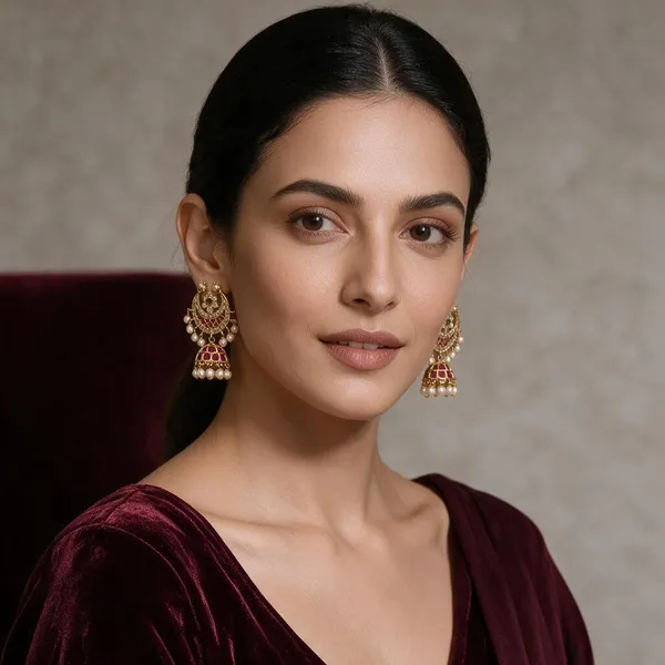 Trisha_Gold_Tone_Stone_Studded_Jhumka_Earrings_For_Women