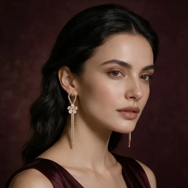 Bharati_Gold_Tone_Floral_Rhinestone_Long_Drop_Earrings