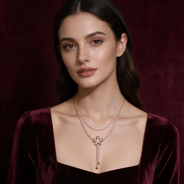 Alisha_Silver_Tone_Layered_Floral_Necklace_For_Women