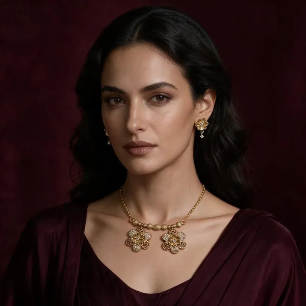 Avani_Gold_Tone_Floral_Necklace_Set_For_Women