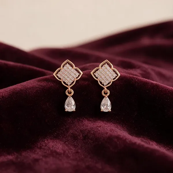Hiral_Gold_Tone_Geometric_Drop_Earrings_For_Women