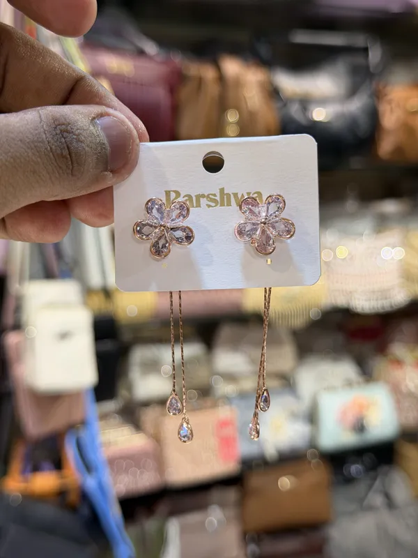Samaira_Rose_Gold_Floral_Chain_Drop_Earrings_for_Women