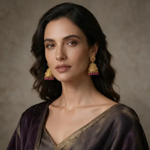 Navya_Gold_Tone_Pink_Jhumka_Earrings_For_Women