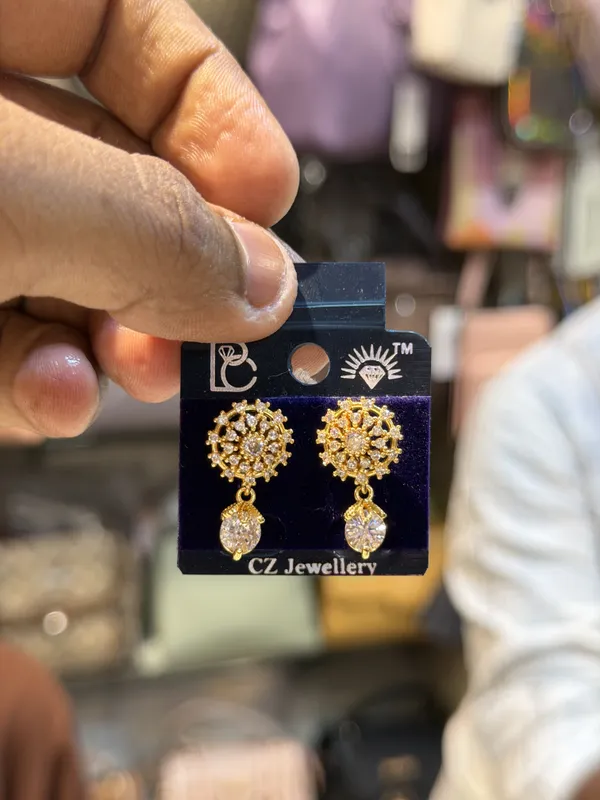 Jaya_Gold-Tone_CZ_Drop_Earrings_for_Women