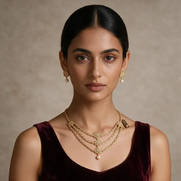 Yamini_Gold-Tone_Floral_Layered_Necklace_Set_For_Women