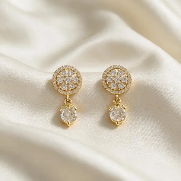 Kashish_Gold-Tone_Crystal_Floral_Drop_Earrings_For_Women