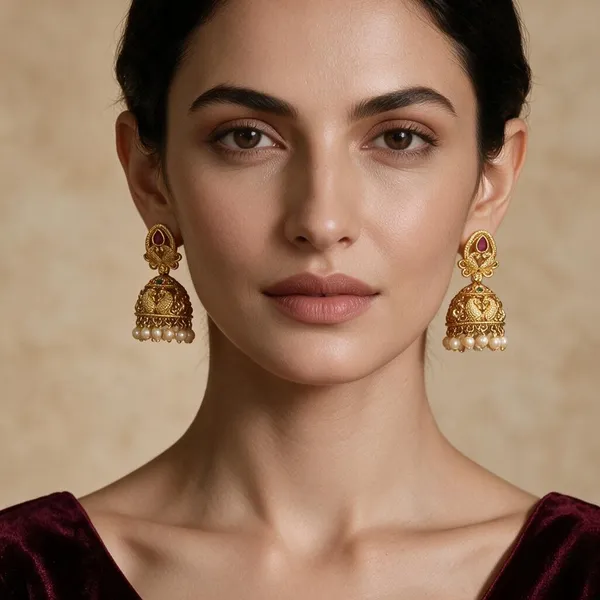 Utkarsha_Gold_Tone_Stone_Studded_Jhumka_Earrings_For_Women