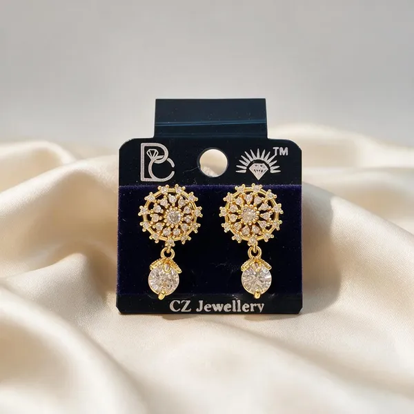 Jaya_Gold-Tone_Cz_Drop_Earrings_For_Women