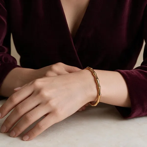 Nitya_Gold_Tone_Bamboo_Style_Bracelet_For_Women