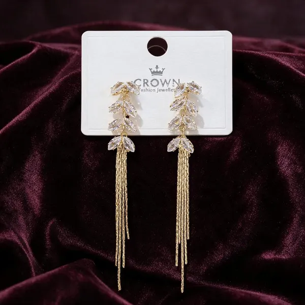Gayatri_Gold_Tone_Leaf_Tassel_Drop_Earrings_For_Women
